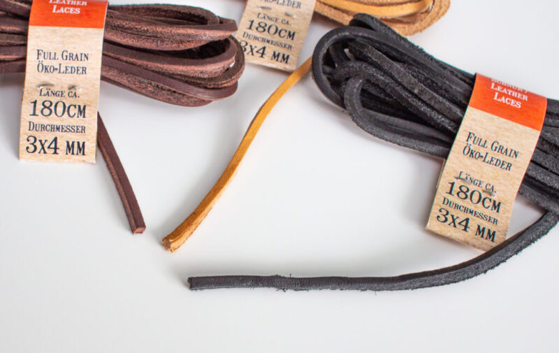 Handcrafted Organic Leather Laces x 3 MIX